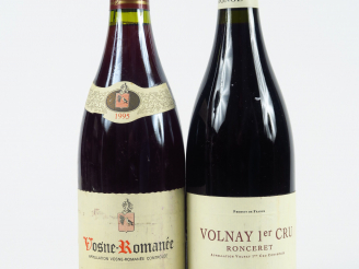 Vente aux enchères 2 BOUTEILLES : 1 VOSNE ROMANEE GRIVELET 1995 ELD - 1 VOSNE ROMANEE 1er