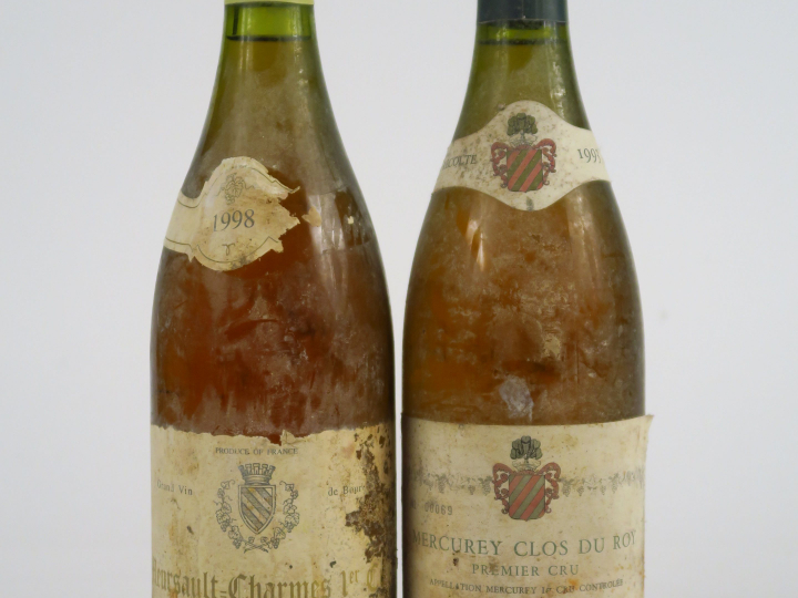 2 BOUTEILLES : 1 MEURSAULT CHARMES 1er CRU BOUZEREAU 1998 BS/EA - 1 ME