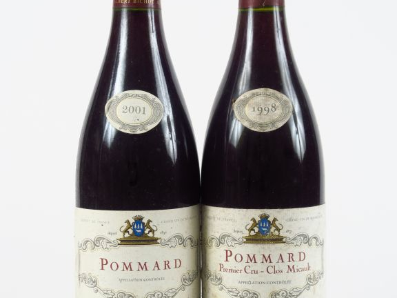 2 BOUTEILLES POMMARD A. BICHOT : 1 de 2001/1 de 1998 1er CRU 'CLOS MIC