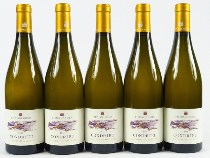 5 BOUTEILLES CONDRIEU 'LA COMBE DE MALLEVAL' S. OGIER - 2016 - CBO