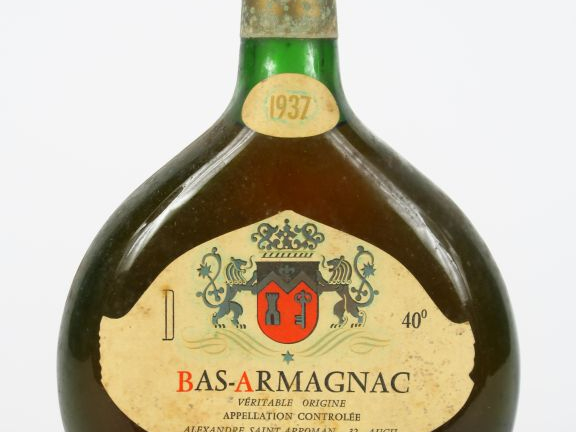 1 BOUTEILLE BAS ARMAGNAC A. SAINT ARROMAN - 1937 - CAPS CORRODEE