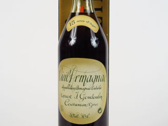 Vente aux enchères 1 BOUTEILLE VIEIL ARMAGNAC '15 ANS' VEUVE GOUDOULIN - COFFRET