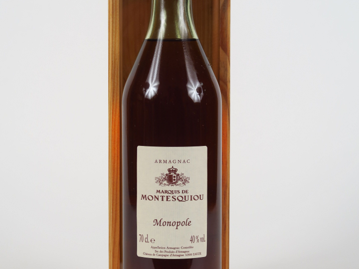 1 BOUTEILLE ARMAGNAC MARQUIS DE MONTESQUIOU 'MONOPOLE' - COFFRET BOIS