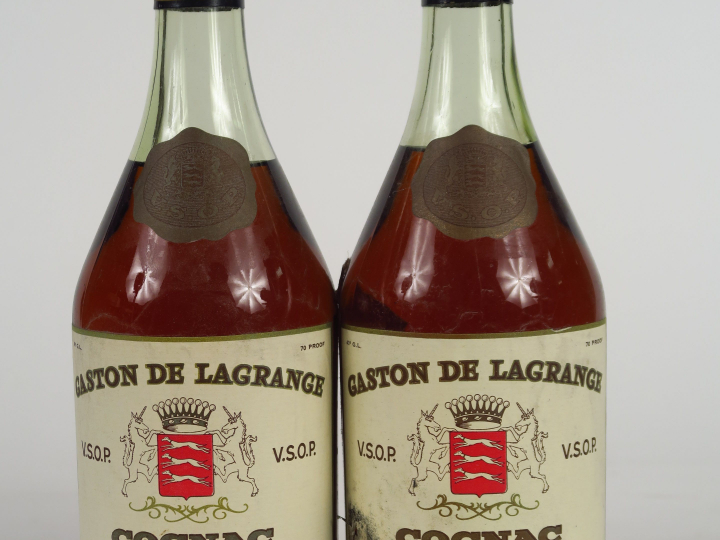 2 BOUTEILLES FINE CHAMPAGNE COGNAC GASTON DE LAGRANGE - 1 ED