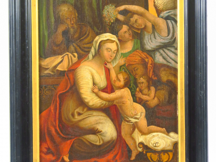 Ecole flamande XVIIIème "Vierge à l'Enfant" Huile sur panneau de chêne