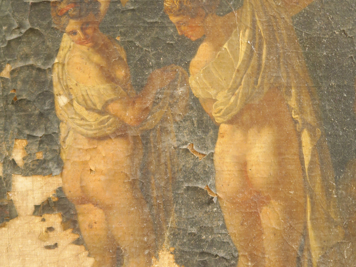 Ecole néoclassique "Scène à l'antique" Huile sur toile. 66 x 97 cm Trè
