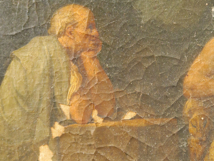 Ecole néoclassique "Scène à l'antique" Huile sur toile. 66 x 97 cm Trè