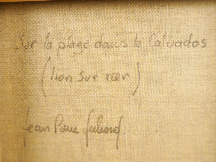 Jean-Pierre DUBORD "Sur la plage dans le Calvados" Huile sur toile. Si