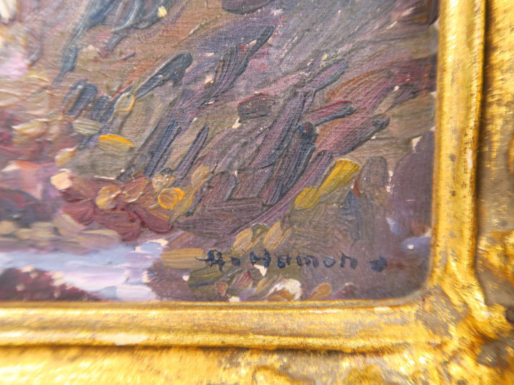 A. HAMON "L'îlot Saint-Vincent à Collioure" Huile sur panneau. Signée 