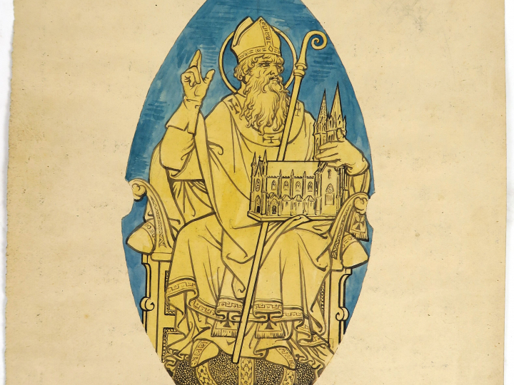 A. PERRODIN « Projets pour des vitraux, à décor de saints personnages 