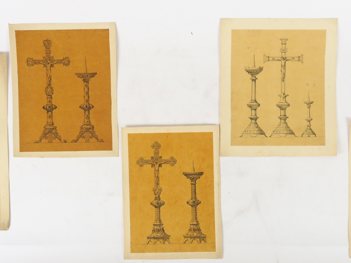 Ecoles françaises XIXème et XXème « Planches pour des objets liturgiqu