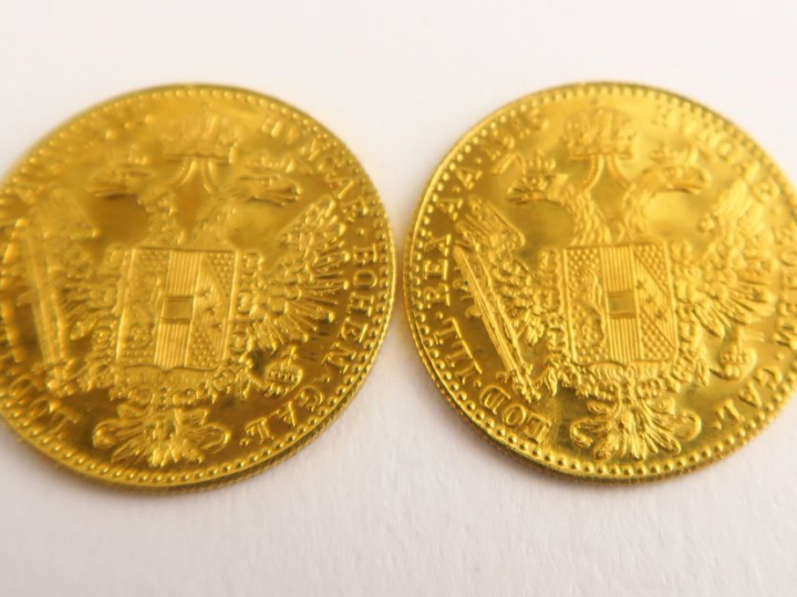 2 pièces de 1 ducat Autriche Hongrie en or 1815