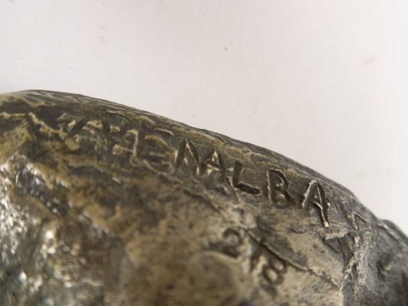 Alicia PENALBA "Composition" Sculpture en bronze argenté.  Signée et n
