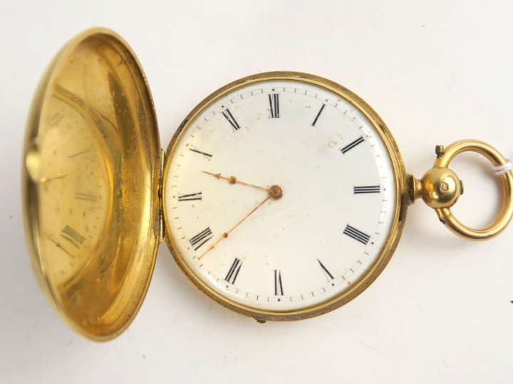Montre de gousset chronomètre en or. Mouvement Breguet. Poids tel : 92