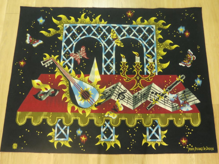 Jean Picart le Doux « Hommage à Mozart » Tapisserie.  Signée en bas à 