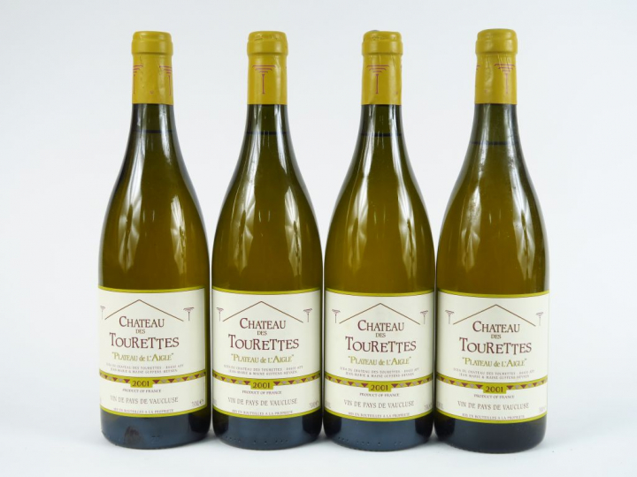 4 BOUTEILLES CHÂTEAU DES TOURETTES 'PLATEAU DE L'AIGLE' VAUCLUSE GUFFE