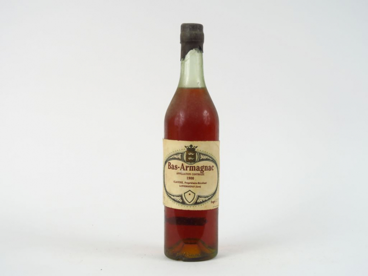 1 BOUTEILLE BAS ARMAGNAC CLAVERIE 42 °- 1900