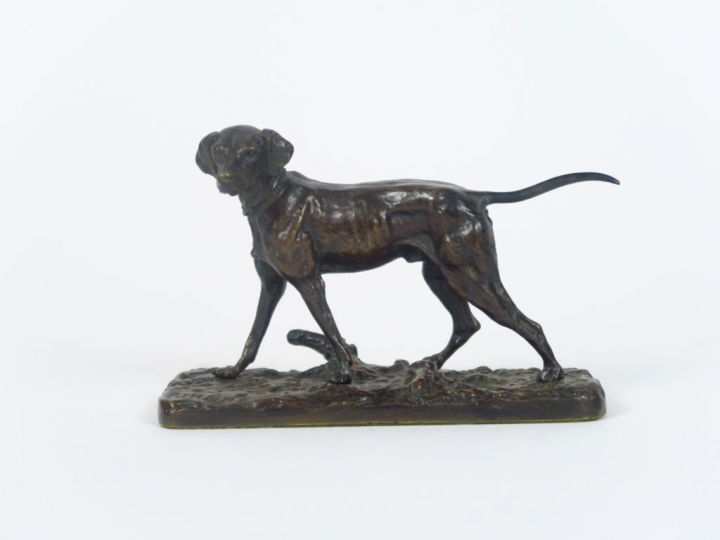 P.J. MENE. "Braque". Sculpture en bronze à patine brune. Signée. Dim. 