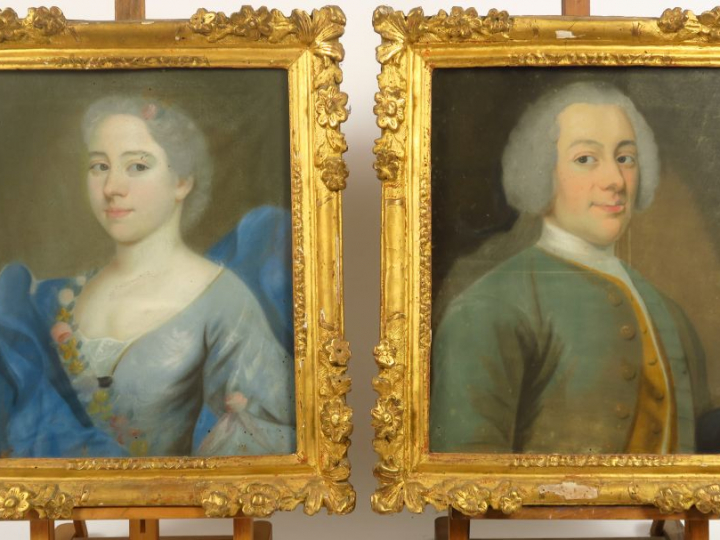 	Ecole française XVIIIème « Portraits de monsieur et de madame » Paire