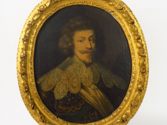 Vente aux enchères Ecole française XVIIIème "Portrait d’homme à la collerette". Huile sur
