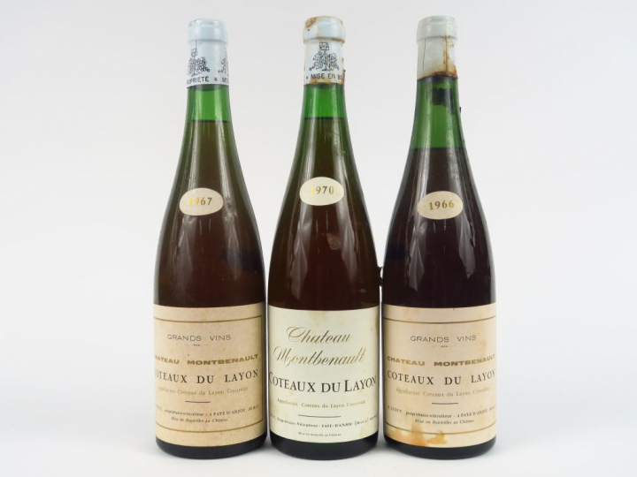 3 BOUTEILLES COTEAUX DU LAYON CHÂTEAU MONTBENAULT P. LEDUC : 1 de 1966