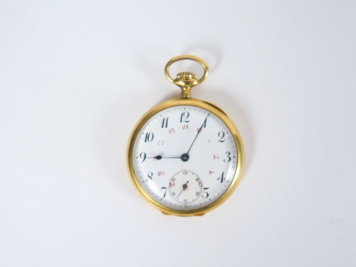 Montre de gousset en or.  Poids tel. 78 gr