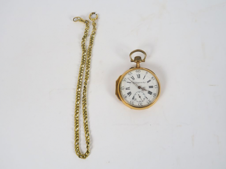 LIP.  Montre chronomètre en or.  Poids tel. 76,6 gr  On y joint une gi