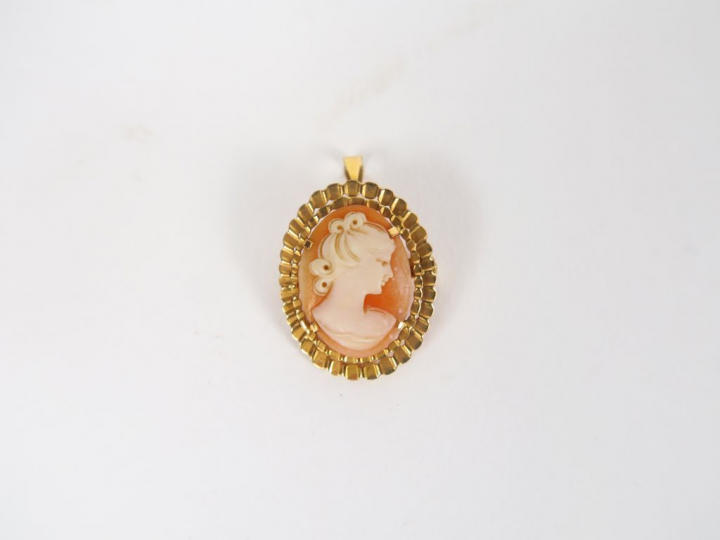 Petite broche camée.  Poids tel. 3,9 gr