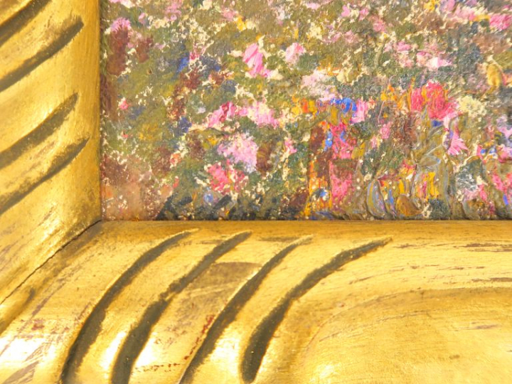 A. ROUBTZOFF. "Vue de ksar". Huile sur toile marouflée sur carton, sig