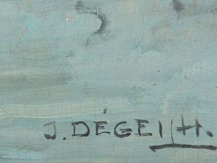 J. DEGEILH. "La Goulette, Tunisie". Huile sur panneau, signée en bas à