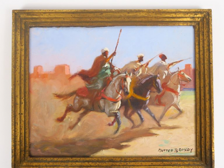 MATTEO BRONDY. "Fantasia". Huile sur panneau, signée en bas à droite D