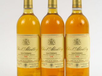 Vente aux enchères 3 BOUTEILLES CLOS L'ABEILLEY SAUTERNES - 1998