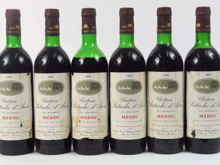 6 BOUTEILLES CHÂTEAU PATACHE D'AUX CB MEDOC - 1976 - CBO - 2 BG/1 LB/2
