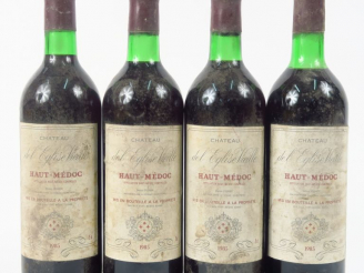 Vente aux enchères 4 BOUTEILLES CHÂTEAU DE L'EGLISE VIEILLE HAUT MEDOC - 1985 - 3 BG/1 HE