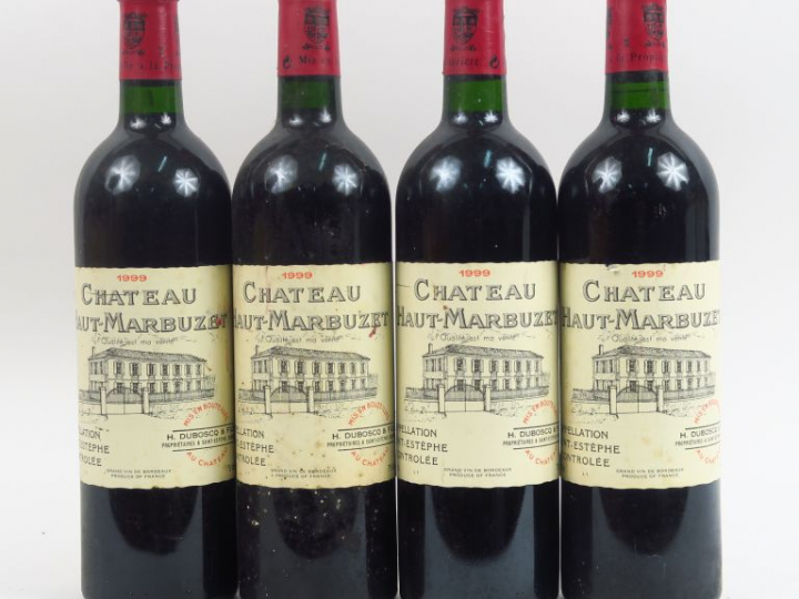 4 BOUTEILLES CHÂTEAU HAUT MARBUZET ST ESTEPHE - 1999 - BG