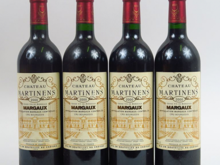 4 BOUTEILLES CHÂTEAU MARTINENS CB MARGAUX - 2000