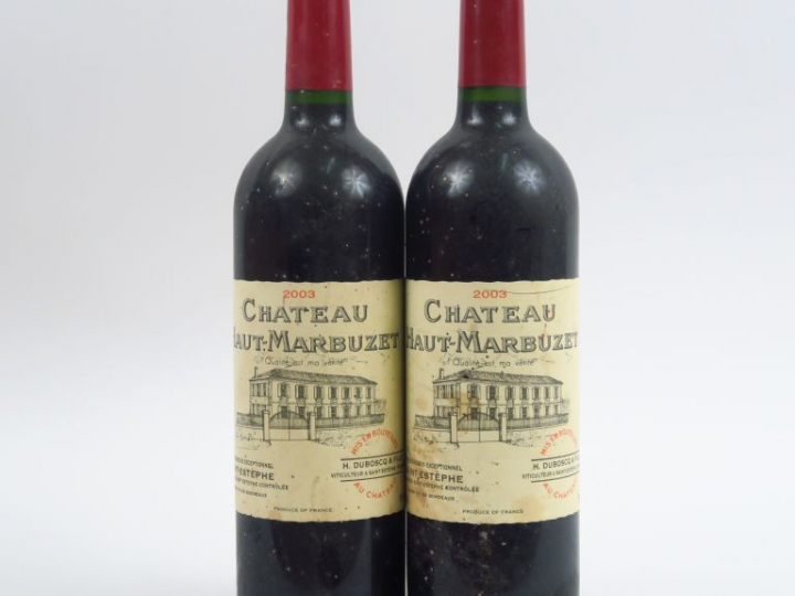 2 BOUTEILLES CHÂTEAU HAUT MARBUZET ST ESTEPHE - 2003