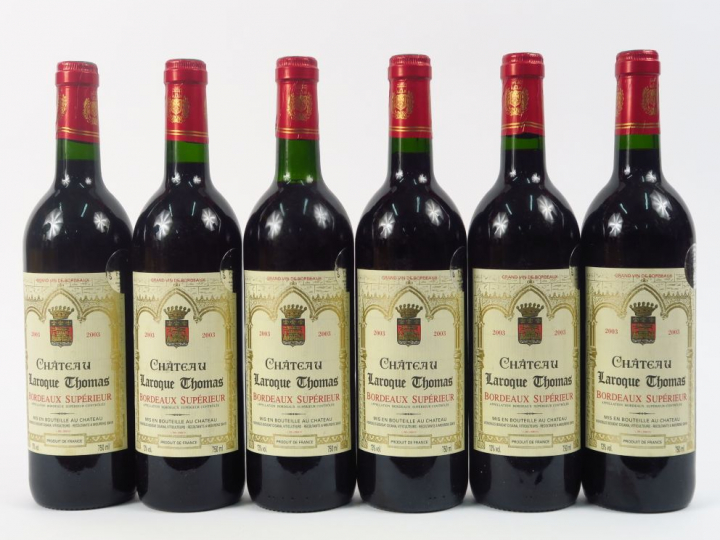 6 BOUTEILLES CHÂTEAU LAROQUE THOMAS BORDEAUX SUPERIEUR - 2003 - CBO