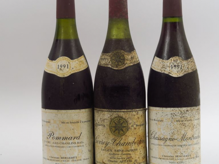 3 BOUTEILLES : 1 POMMARD 1er CRU 'LES CHANLINS BAS' C. BERGERET 1991 -