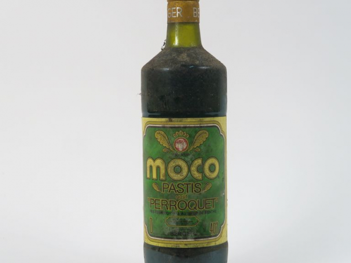 1 VIEILLE BOUTEILLE MOCO PASTIS GOUT PERROQUET BERGER