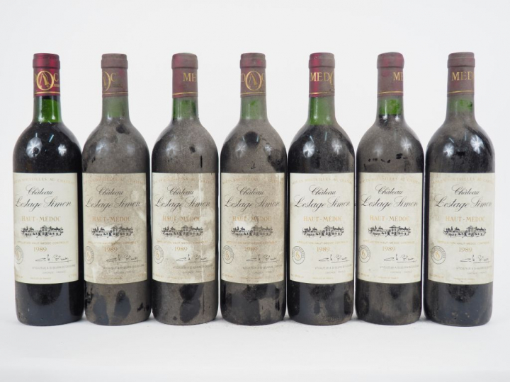 7 BOUTEILLES CHÂTEAU LESTAGE SIMON CB HAUT MEDOC - 1989 - BG/BLS