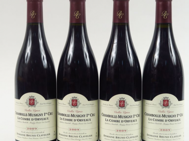 4 BOUTEILLES CHAMBOLLE MUSIGNY 1er CRU 'LA COMBE D'ORVEAUX' V.V. B. CL