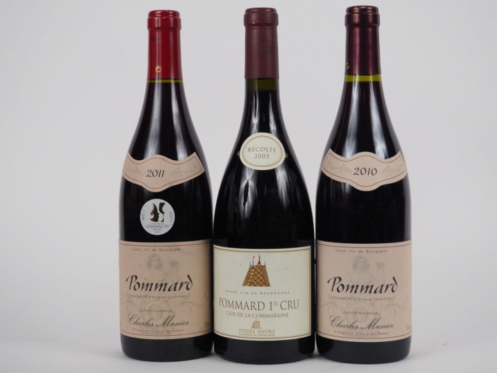 3 BOUTEILLES POMMARD : 1 POMMARD 1er CRU 'CLOS DE LA COMMARAINE' P. AN