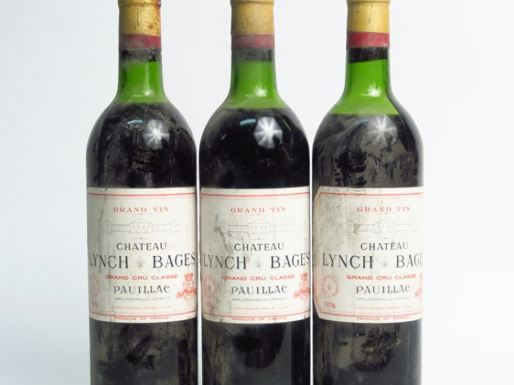 3 BOUTEILLES CHÂTEAU LYNCH BAGES GCC PAUILLAC - 1976 - 1 LB/1 HEP/1 ME