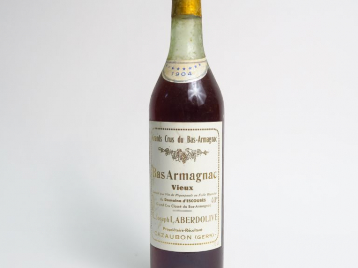 1 BOUTEILLE BAS ARMAGNAC DOMAINE D'ESCOUBES JOSEPH LABERDOLIVE - 1904