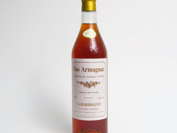 1 BOUTEILLE BAS ARMAGNAC DOMAINE DU PILLON LABERDOLIVE 44° - 1970