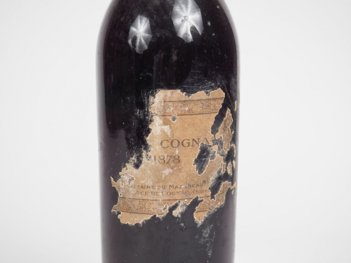 1 BOUTEILLE COGNAC DOMAINE DE MAZUREAU 1878 - Etiquette très abîmée - 