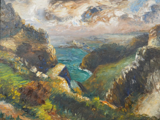 Vente aux enchères Jean Théodore CONRAD KICKERT. "Rochers à l'île d'Yeu". Huile sur toile