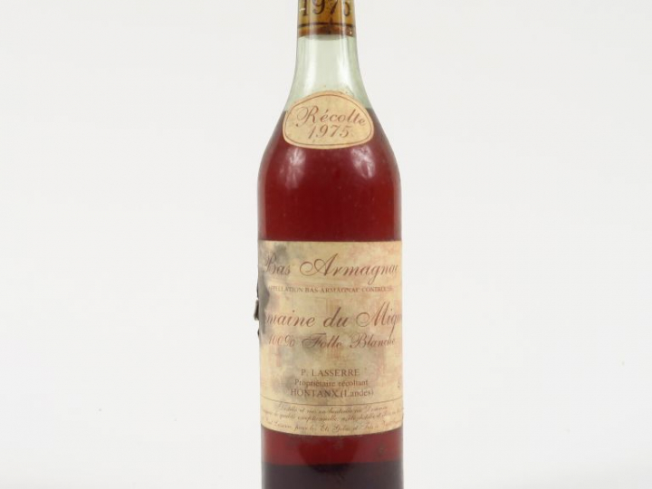 1 BOUTEILLE BAS ARMAGNAC DOMAINE DU MIQUER LASSERRE 48° - 1975 - MISE 