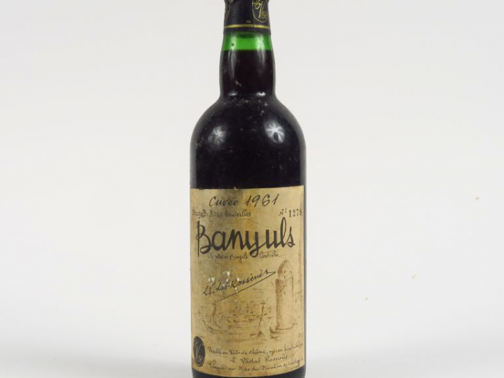 1 BOUTEILLE BANYULS VIDAL ROSSINES - 1961 - PRODUCTION : 3080 BOUTEILL